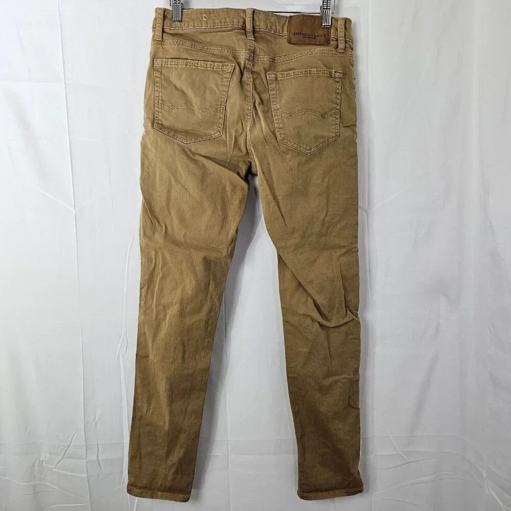 American Eagle Chino Pants Mens Tag 29x30 Act 30x28 Skinny Extreme Flex Denim - Picture 2 of 13